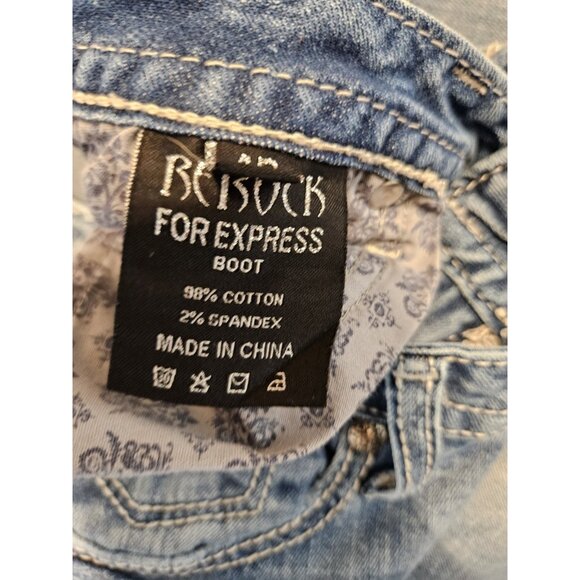 Rebock For Express Distressed Boot Hip Hop Bootcut Jeans Womens 4Rx32 - Picture 11 of 11